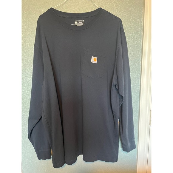 Carhartt Other - Carhartt K126 T-Shirt Men's Navy Blue Workwear Long Sleeve Pocket Tee Sz 2XL